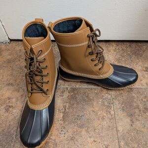 Brown and Black Duck Boots